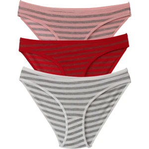 Kadın 3'lü Çizgili Slip Külot