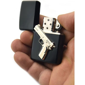 Anahtarlık Sepeti 14 Lü Tabanca Rölyefli Nikel Benzinli Çakmak