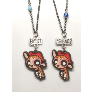 Tuna Takı & Aksesuar Powerpuff Blossom Bff Best Friends Arkadaşlık Kolyesi Çocuk Kolye