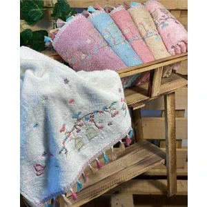 Ayhanhome Pamuklu Flora Kafes Nakışlı Püsküllü 6'lı 50X90 cm El Yüz Havlu Seti