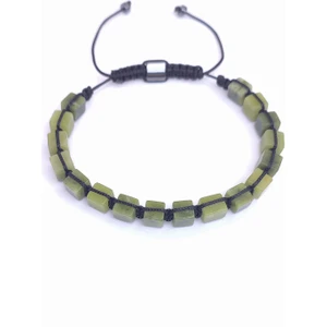 Jewellery Yeşim Taşı Küp Kesim Makrome Bileklik