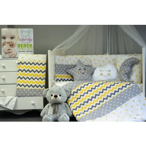 Kista Baby Park Yatak Bebek Seti Nevresim Takımı 70x110 Zig Zag Sarı