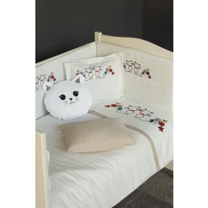 Kista Baby Park Yatak Bebek Uyku Seti Nevresim Takımı 70x110 Kitty Kahverengi