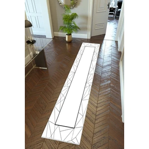 Yolluk Beyaz Siyah Kaymaz Kesme Yıkanabilir Ince Dijital Baskı Koridor Halısı