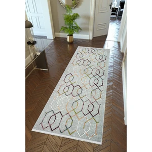 10 Post Online Yolluk Gri Gold Kaymaz Kesme Yıkanabilir Ince Dijital Baskı Koridor Halısı