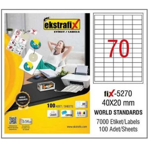 Lazer Etiket 40X20 100 Sayfa