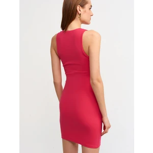 90326 Mini Basic Elbise-Koyu Fuşya