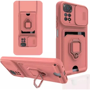 M.TK Moveteck Xiaomi Redmi Note 11 Pro Kılıf Kamera Lens Sürgülü Korumalı Askılı Silikon Zırh Tank