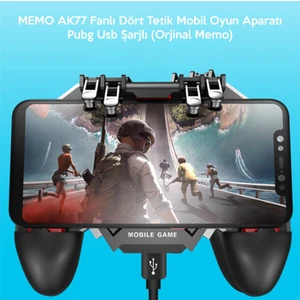 AK77 Fanlı Dört Tetık Mobıl Oyun Aparatı - Pubg USB Şarjlı