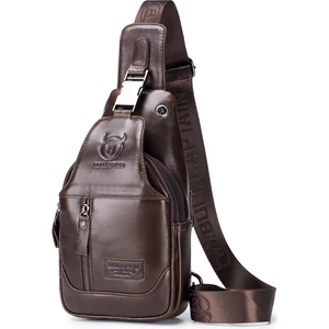 Erkek Deri Sling Çanta Su Geçirmez Crossbody Paketi (Yurt Dışından)