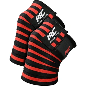 Pro Knee Wraps Diz Bandajı 2'li Paket - Cırt Bantlı Siyah Kırmızı