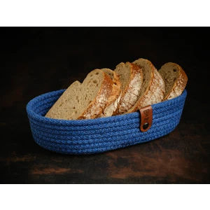 Pamuk İp El Yapımı Ekmek Sepeti 22 x 12 x 5 cm.