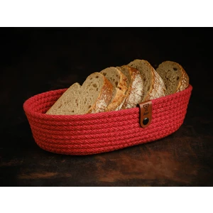 Pamuk İp El Yapımı Ekmek Sepeti 22 x 12 x 5 cm.