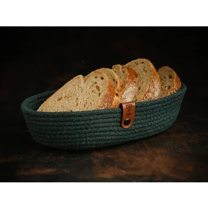 Pamuk İp El Yapımı Ekmek Sepeti 22 x 12 x 5 cm.