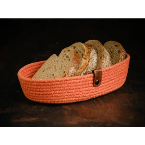 Pamuk İp El Yapımı Ekmek Sepeti 22 x 12 x 5 cm.
