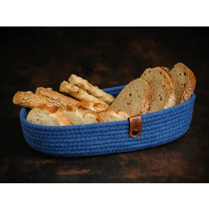 Pamuk İp El Yapımı Ekmek Sepeti 25 x 15 x 5 cm.