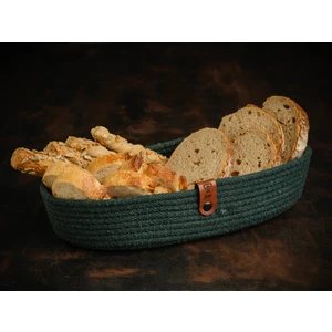 Pamuk İp El Yapımı Ekmek Sepeti 25 x 15 x 5 cm.