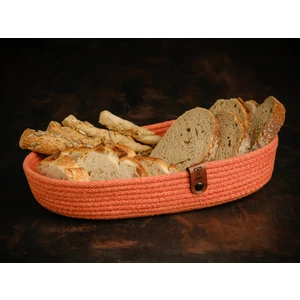 Pamuk İp El Yapımı Ekmek Sepeti 25 x 15 x 5 cm.