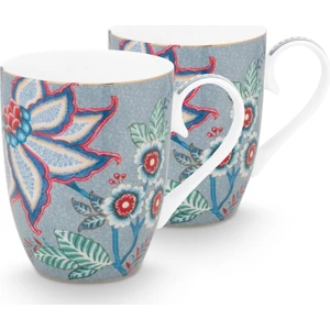Pip Studio Flower Festival Mavi 2'li Büyük Kupa Seti 350 ml
