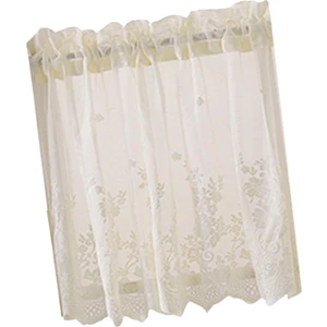 Dantel Pencere Katlı Mutfak Cafe Kısa Pencere Valance 74X61 cm Kremalı (Yurt Dışından)