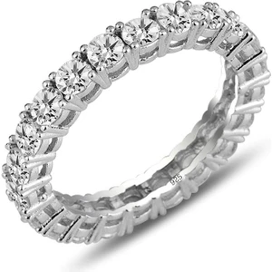 Söğütlü Silver Gümüş Rodyumlu Pırlanta Modeli Su Yolu Tamtur Yüzük