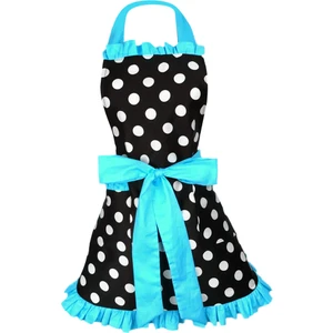 Ayarlanabilir Önlük Ev Mutfak Yemek Pamuk Önlükleri Bowknot Mavi (Yurt Dışından)