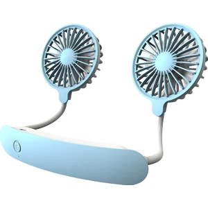Szykd F6 Açık Mini Asma Boyun Fan USB Şarj Küçük Fan Mavi (Yurt Dışından)