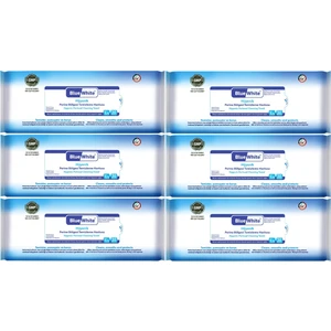 Blue White Yetişkin Hasta Vücut Temizleme Mendil-Havlusu (6 Lı Set) 50 Yaprak Hijyenik