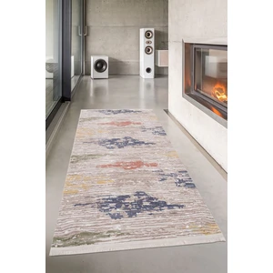Makinede Yıkanabilir Kaymaz Taban Halı & Yolluk 1046 Vizon (Saçaklı)