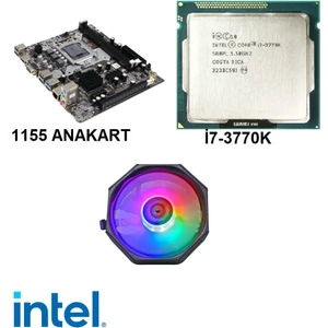 H61 1155 Pin I7 3770K Işlemci Cpu Fan Uygun Anakart Set
