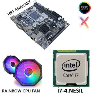 H81 1150 Pin I7-4.nesil Işlemci Rgb Cpu Fan Anakart Set