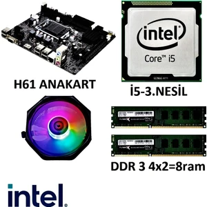 I5 3.nesil /H61 Anakart/8 GB Ram/cpu Fan/bundle Set