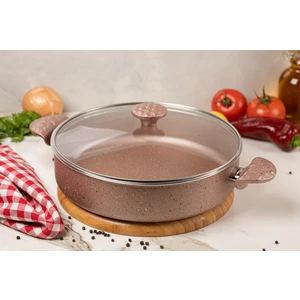 Granit Basık Tencere Rose