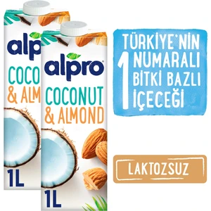 Hindistan Cevizli Badem Sütü 2x1L Vegan ve Vejetaryenler İçin Sağlıklı Alternatif İçecek