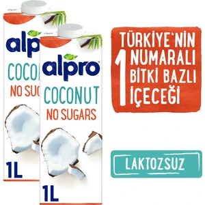 Şekersiz Hindistan Cevizi Sütü 2x1L Doğal Laktozsuz, Tatlandırıcı İçermez