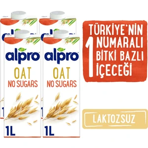 Şekersiz Yulaf İçeceği 4x1L Doğal Lif ve Vitamin D, B2, B12 İçeren Sağlıklı Alternatif