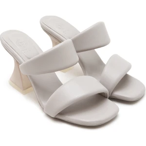 Gri Kadın Topuklu Terlik