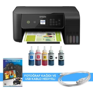 Tanklı L3260 Photoink Mürekkepli Tanklı Yazıcı (1 Siyah Mürekkep ve Fotoğraf Kağıdı Hediyeli)