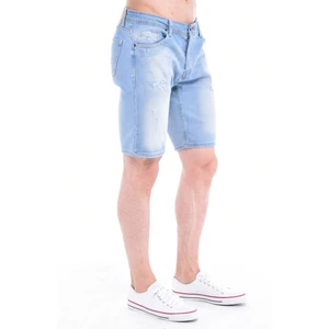 Cedy Denım Erkek Alanya Mavi Yıpratmalı Kot Şort Slim Fit Jean Şort C342