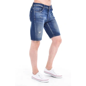 Cedy Denım Erkek Sinop Mavi Yıpratmalı Kot Şort Slim Fit Jean Şort C342