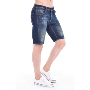 Cedy Denım Erkek Bursa Mavi Yıpratmalı Kot Şort Slim Fit Jean Şort C342
