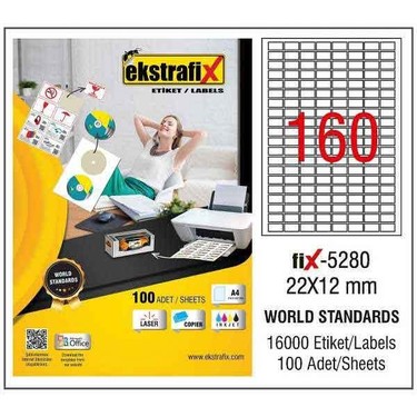 Ekstrafix Lazer Etiket - FİX5280 - 22X12 mm Fiyatı