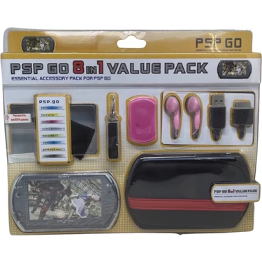 YUES PSP Go 8 Parça Aksesuar Seti (PSP Go Uyumlu – Taşıma Çantası, Silikon Kılıf, Ekran Koruyucu