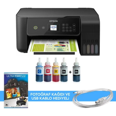 Epson Tanklı L3260 Photoink Mürekkepli Tanklı Yazıcı (1 Siyah Mürekkep ve Fotoğraf Kağıdı