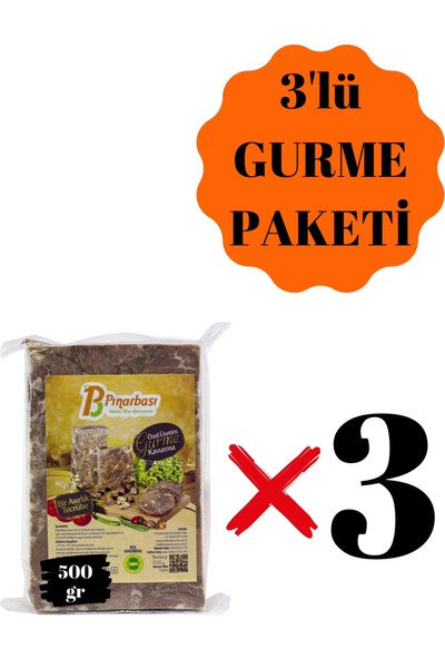 PINARBAŞI KAVURMA Odun Ateşinde Kavurma Gurme Serisi 3'lü Paket
