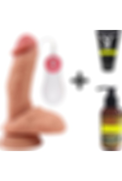 Bonie 18.5cm Gerçekçi Vibrator + Masaj Yağı + Lubricant Jel