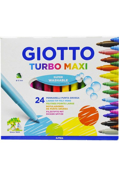 Giotto Turbo Maxi Kalın Keçeli Kalem 24 Renk