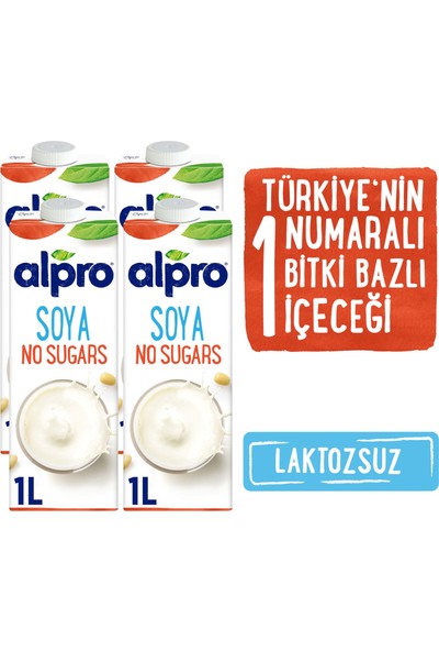 Alpro Şekersiz Soya Sütü 4x1L