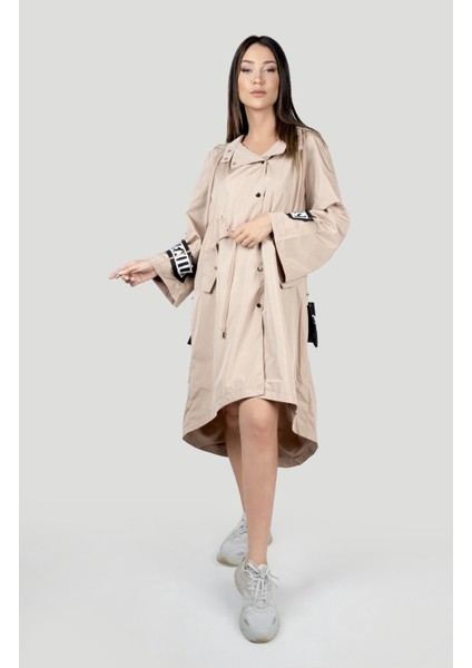 Bej Sırt Arma Trenchcoat