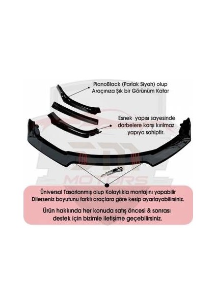 Tofaş Doğan 1986-2001 4 Parça Mavi Ön Ek Piano Black Lip